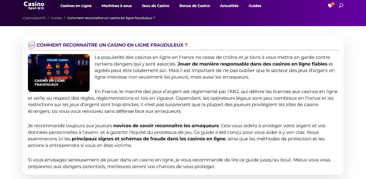 Critères D’évaluation Utilisés Par Casinosspotfr