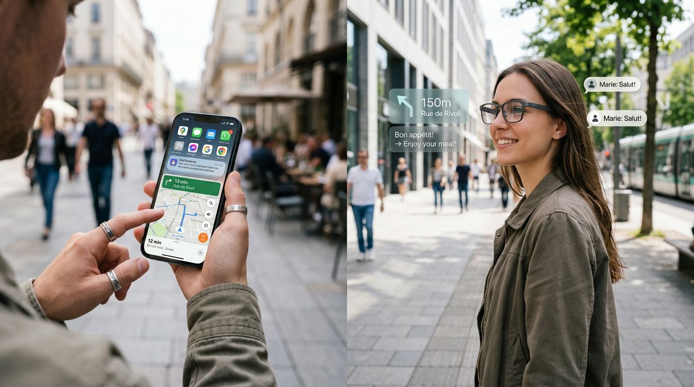 lunettes connectées modernes portées en ville