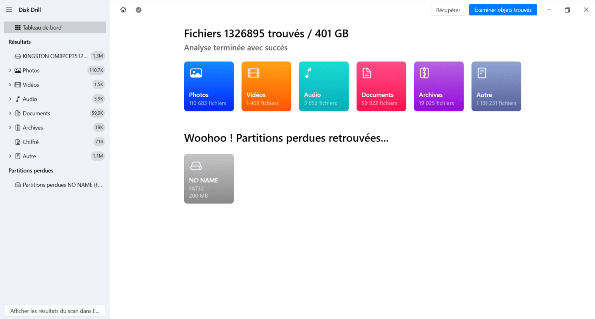Examiner objets trouvés