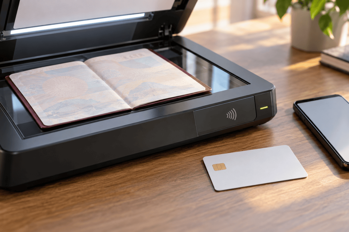 Lecteur biométrique : lire un passeport ou une carte d’identité